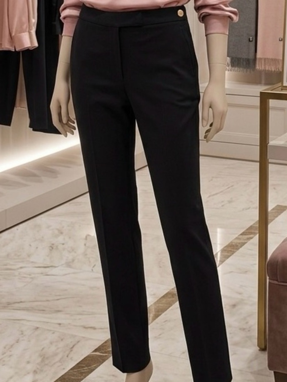 Lauren Ralph Lauren Women's Black straight Dress Pants petite size 8 gold button
